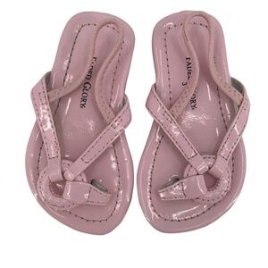 Faded Glory Patent Pink Thong Back Strap Sandals Size 3 Toddler Girl's